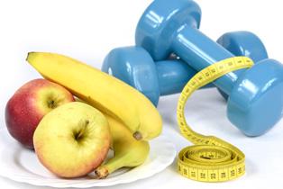 fruit and weights