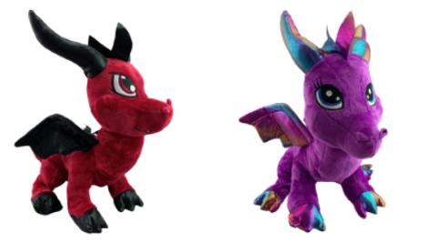 red and purple dragons